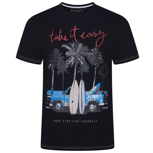 KAM Surf Truck Print T-Shirt Schwarz